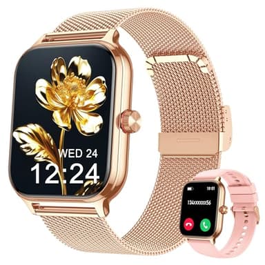 LODIMEKE Smartwatch Uomo Donna Chiamate Pressione Sanguigna Frequenza Cardiaca Sonno, 1.96'' AI Orologio 100+ modalità Sportive, IP67 Impermeabile Contapassi Sveglia Calcolatrice iOS Android