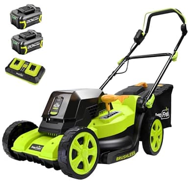 SnapFresh Tagliaerba a Batteria 40V, 40 cm Larghezza di Taglio, Tosaerba Elettrico Fino a 600 m², Motore Brushless, Mulching & Sacco Raccoglitore 45L, Altezza di Taglio 25-75 mm, 2 x 4,0Ah Batterie