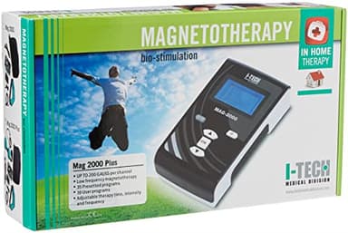 I TECH IACER MAG 2000 Plus, per Magnetoterapia Domiciliare e Professionale, 2 canali da 200 Gauss cad, 35 Programmi, Fino a 10 Memorie Utente, Fascia Elastica 3 Solenoidi, Coppia di Borsa