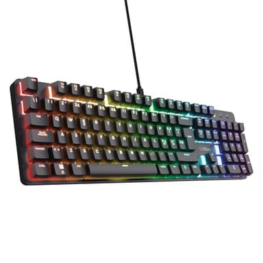 GXTrust 871 Zora Tastiera Meccanica 100% Layout Italiano QWERTY Retroilluminata RGB, Tasti Huano Lineari, Anti-Ghosting con N-Key Rollover, Tastiera Gaming con Filo USB, PC, Laptop, Nero