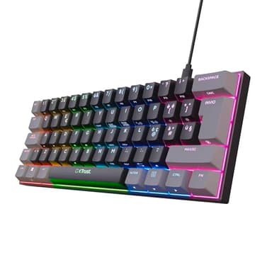 GXTrust 867 Acira Tastiera Meccanica 60% Layout Italiano QWERTY, Mini Tastiera Retroilluminata RGB, Tasti a Doppia Funzione, USB Tastiera Gaming Programmabile PC Laptop Portatile - Nero